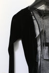 Un Morceau velvet lace stitching diagonal cardigan UM231SZ13